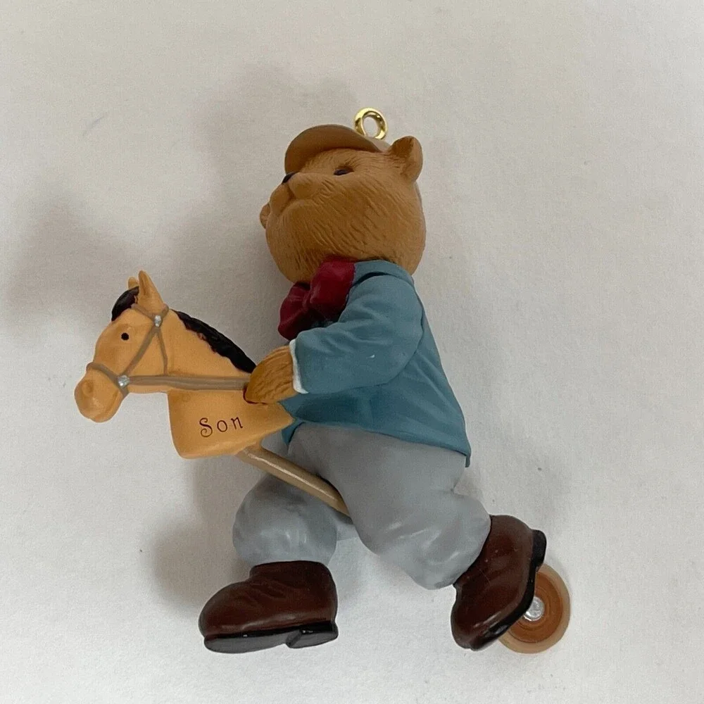 Hallmark Keepsake Son Bear on Play-Horse Christmas Tree Ornament 1996‎